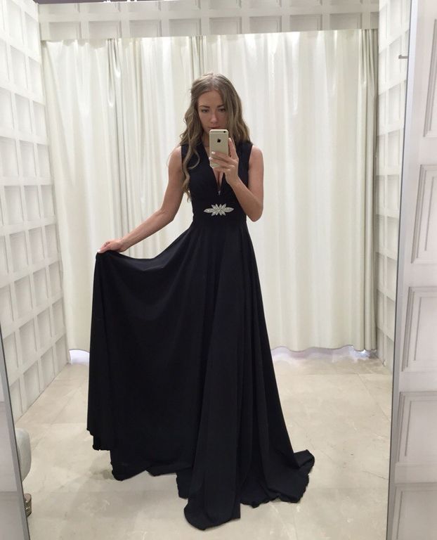 Ефектне чорна сукня з камінням "Шерон" 20 кольорів, розміри 40-60