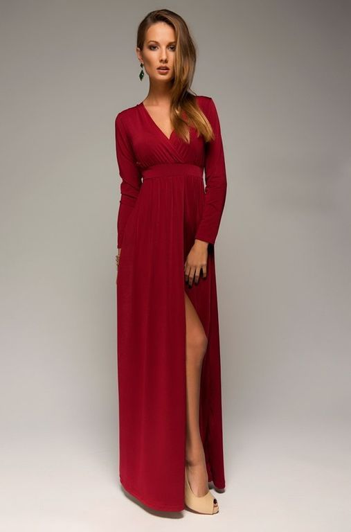 Красивое бордовое вечернее платье "Эльза" 20 цветов, размеры 40-60