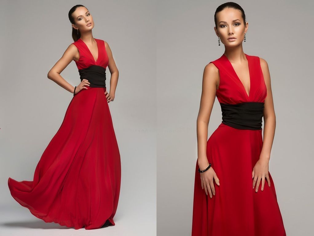 Длинное красное вечернее платье "Испания" 20 цветов, размеры 40-60