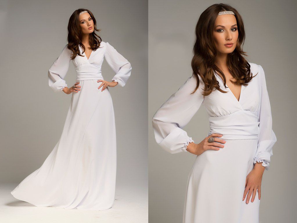 Нарядне біле плаття в підлогу "Тіана" 20 кольорів, розміри 40-60