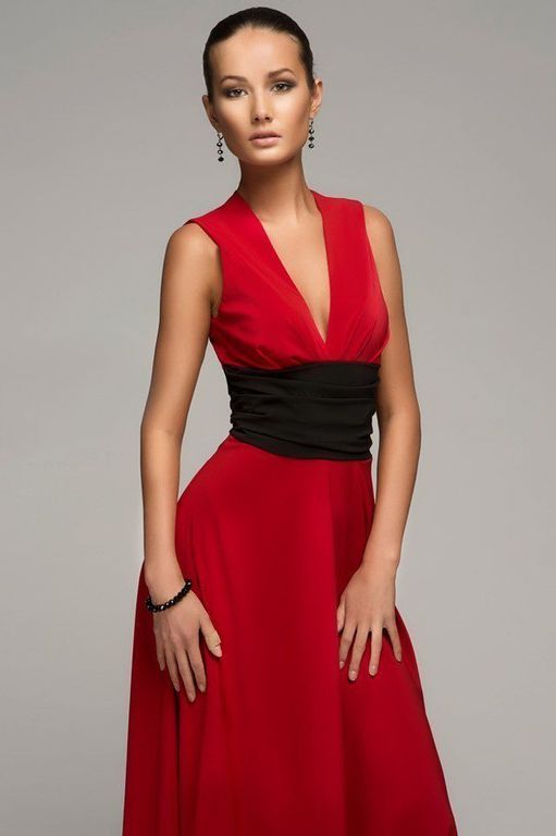 Длинное красное вечернее платье "Испания" 20 цветов, размеры 40-60