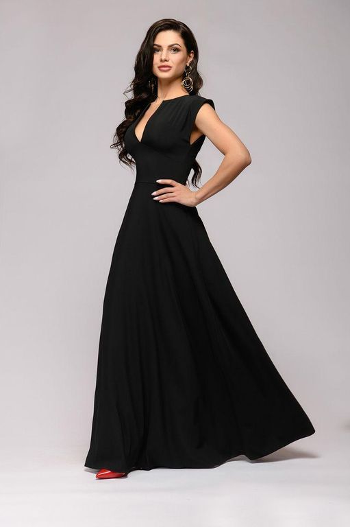 Красиве чорне вечірнє плаття в підлогу "Матісса" 20 кольорів, розміри 40-60