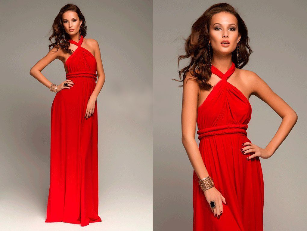Червоне плаття-трансформер infinite dress 6 в 1 "Емма" 25 кольорів, розміри 40-54