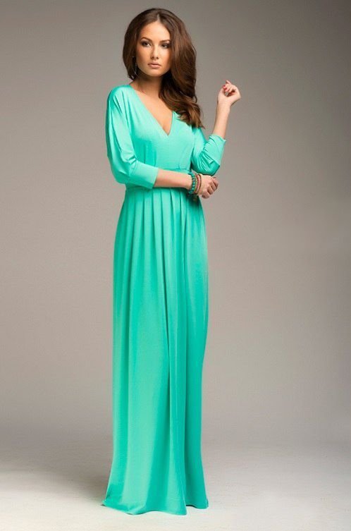 Стильне бірюзове вечірнє плаття з вирізом "Френсіс" 20 кольорів, розміри 40-60