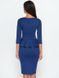 Синє ділове плаття з баскою, 20 кольорів, розміри 40-60
