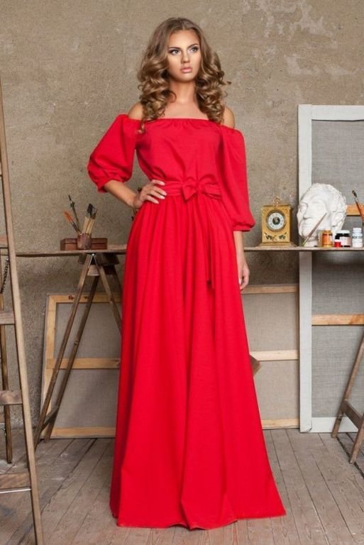 Легкое вечернее платье красного цвета "Ребекка" 20 цветов, размеры 40-60