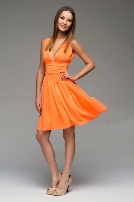 Яскраве коротке плаття зі спідницею сонце "Анжеліка" 20 кольорів, розміри 40-60