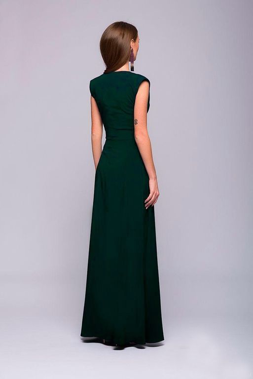 Красивое вечернее темно-зеленое платье с вырезом "Матисса" 20 цветов, размеры 40-60
