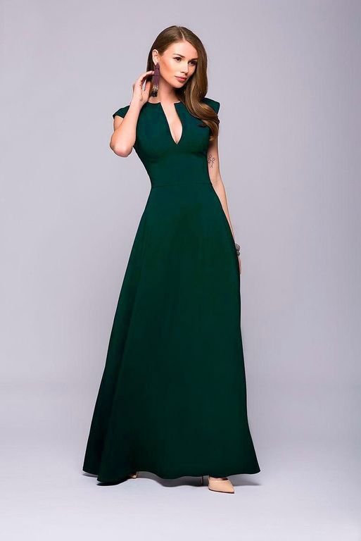 Красиве вечірнє темно-зелене плаття з вирізом "Матісса" 20 кольорів, розміри 40-60