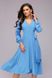Стильное голубое платье миди "Луиза" 20 цветов, размеры 40-60