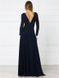 Темно-синє довге вечірнє плаття з відкритою спинкою "Забава" 20 кольорів, розміри 40-60