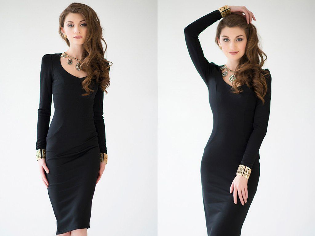 Чорне плаття з вирізом човник "Моллі" 20 кольорів, розміри 40-60
