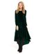 Бархатное темно-зеленое платье миди со шлейфом "Валентина" 20 цветов, размеры 40-60