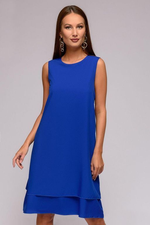 Коротке плаття-сарафан синє "Зірка" 20 кольорів, розміри 40-60