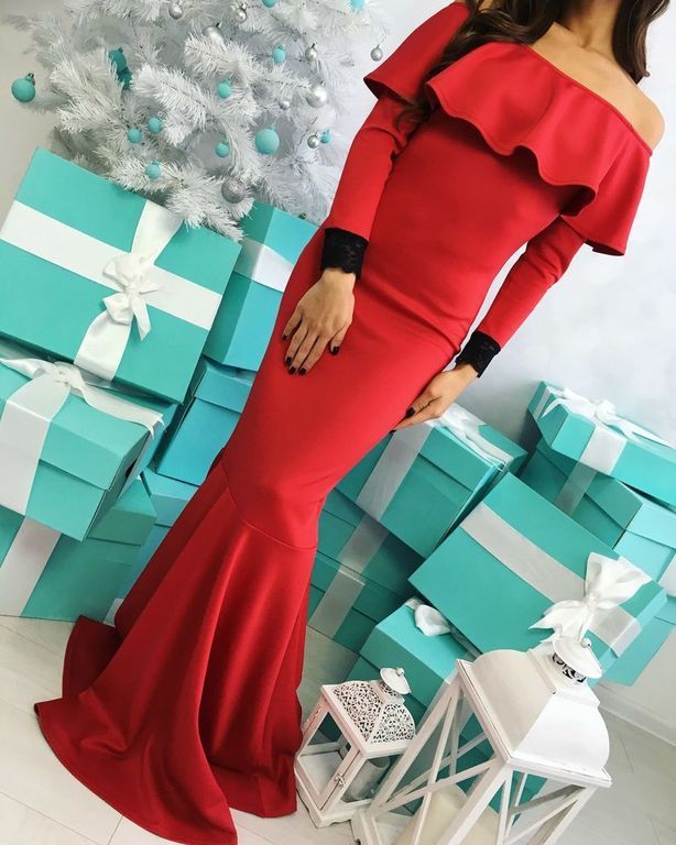 Красивое вечернее платье годе красного цвета "Наоми" 20 цветов, размеры 40-60