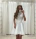 Біле коротке плаття з мереживом "Пальміра" 20 кольорів, розміри 40-60
