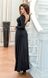 Черное длинное вечернее платье с открытой спинкой "Николь" 20 цветов, размеры 40-60