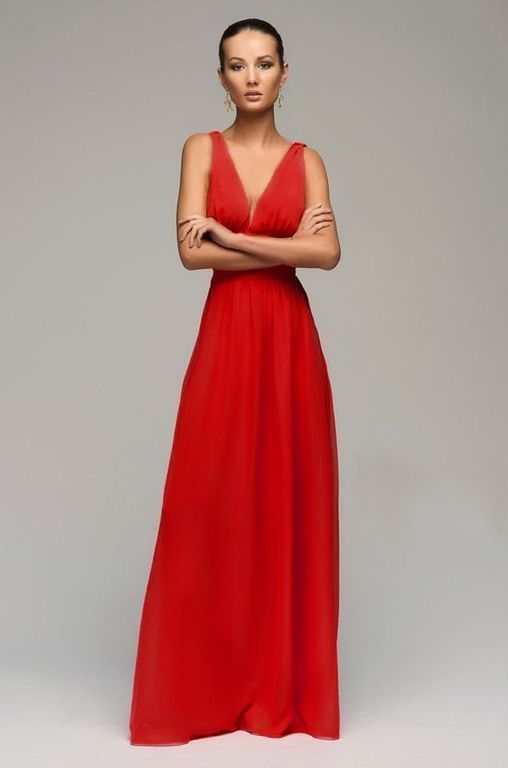 Эффектное красное вечернее платье "Леа" 20 цветов, размеры 40-60