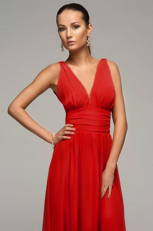 Ефектне червоне вечірнє плаття "Леа" 20 кольорів, розміри 40-60