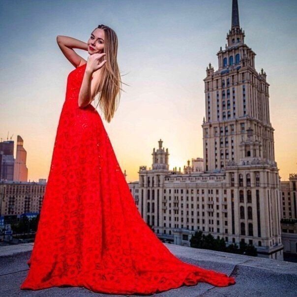 Роскошное красное вечернее платье из гипюра "Люкс" 12 цветов, размеры 40-60