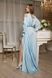 Роскошное длинное голубое платье из шелка "Ника" 5 цветов, размеры 40-54