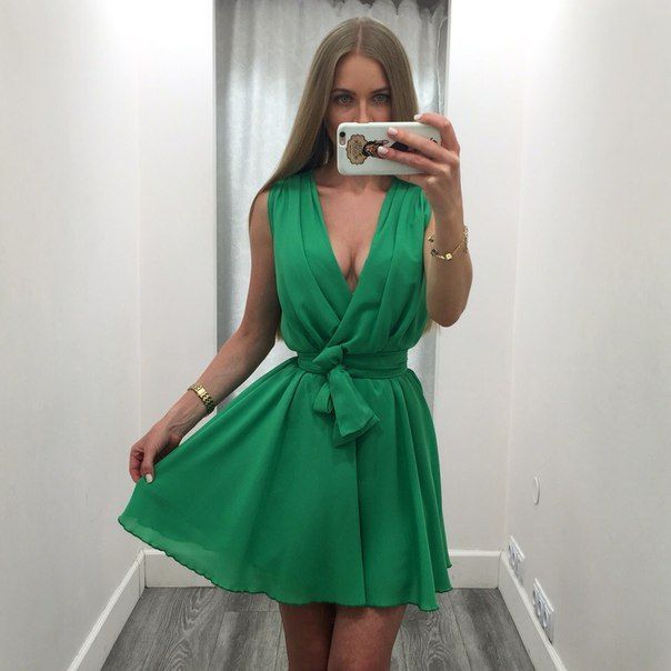 Коротке зелене плаття "Домініка" 25 кольорів, розміри 40-54