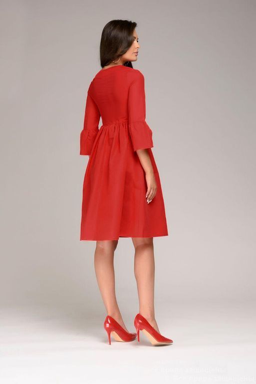 Стильне червоне коротке плаття "Арья" 20 кольорів, розміри 40-60