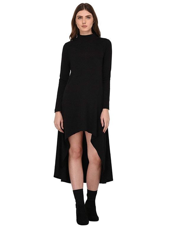 Чорне плаття зі шлейфом і довгим рукавом "Божена" 25 кольорів, розміри 40-60