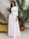 Вечернее длинное платье с рукавом-фонарик белого цвета "Стейси" 25 цветов, размеры 40-60