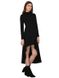 Черное платье со шлейфом и длинным рукавом "Божена" 25 цветов, размеры 40-60