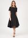 Черное платье миди с расклешенной юбкой и кружевом "Шейла" 20 цветов, размеры 40-60