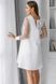 Коротке біле плаття з сіткою в горох на рукавах "Мармелад" 20 кольорів, розміри 40-60