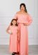 Пудрові однакові сукні з відкритими плечиками для мами і доньки, 25 кольорів, розміри 24-60