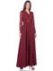 Бордове довге вечірнє плаття з мереживним верхом "Ксенія" 6 кольорів, розміри 40-60