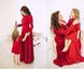 Однакові червоні сукні для мами і доньки family look, 25 кольорів, розміри 24-60